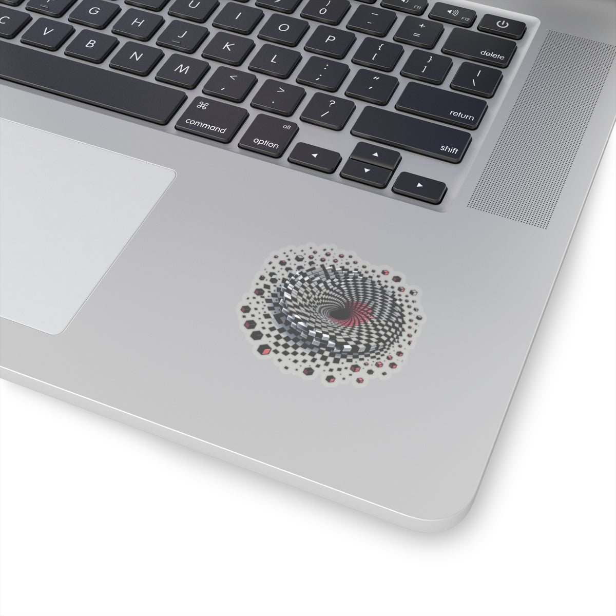 Hypnotic Vortex Checkerboard Sticker