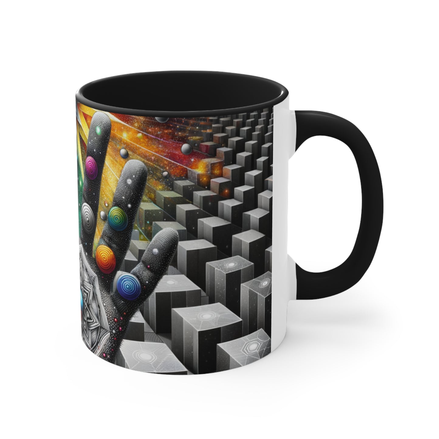 Cosmic Grasp Geometric Universe Accent Coffee Mug