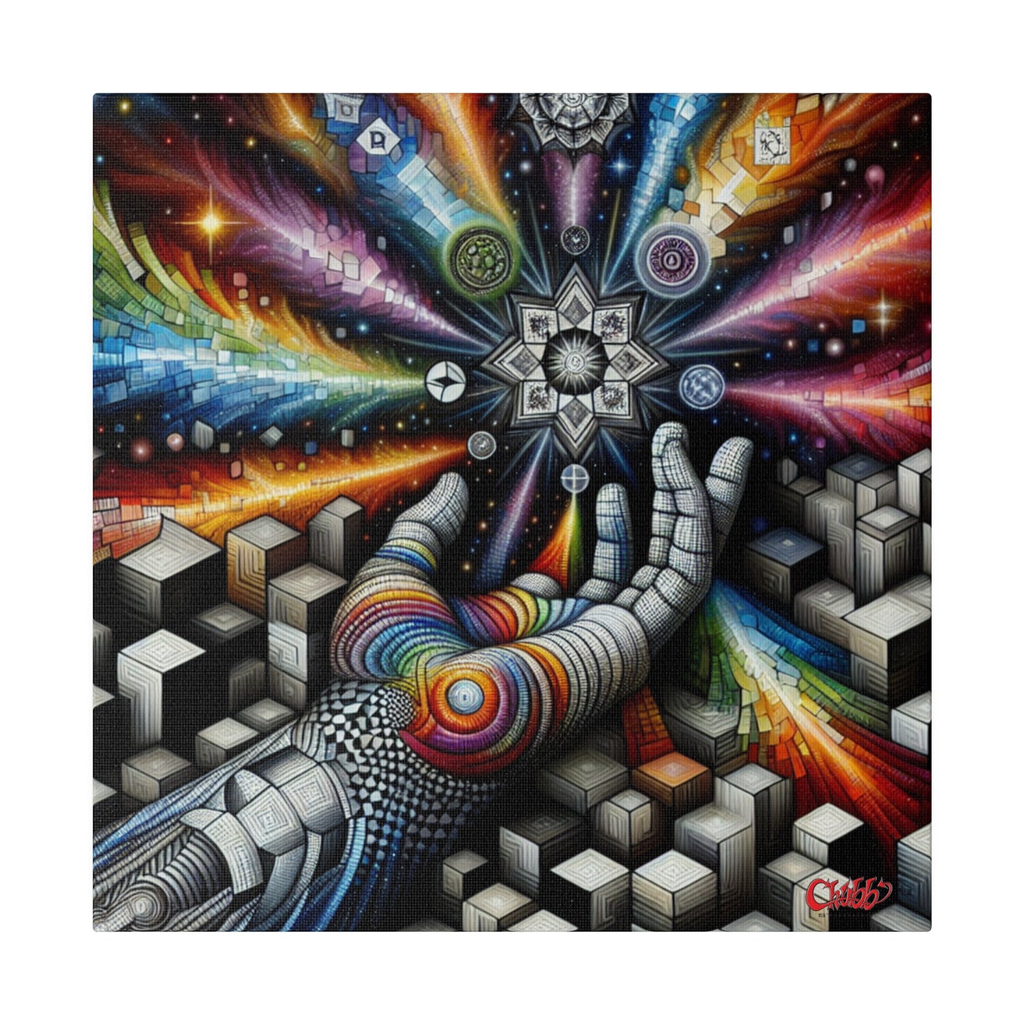 Cosmic Geometric Awakening Canvas