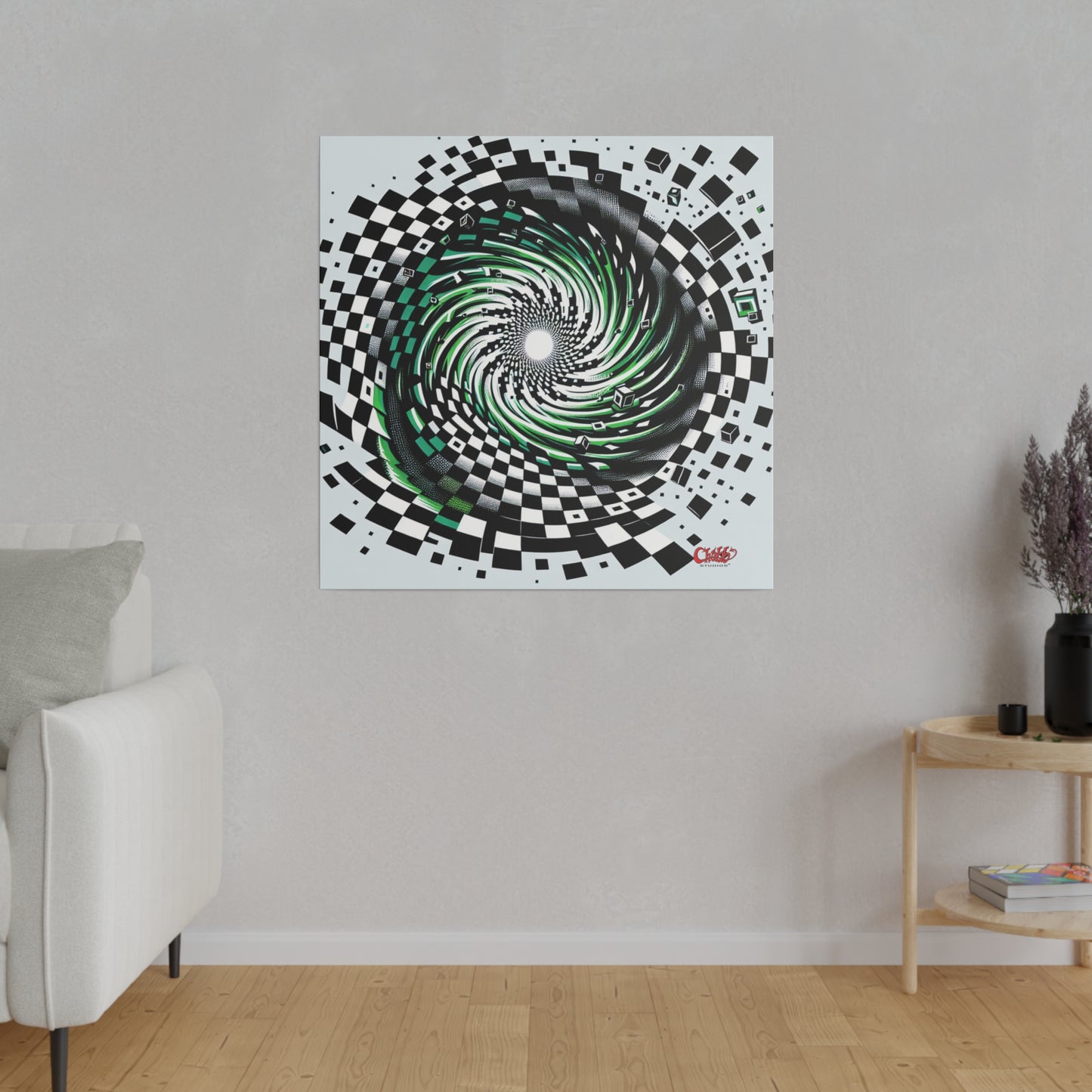 Hypnotic Vortex Abstract Canvas