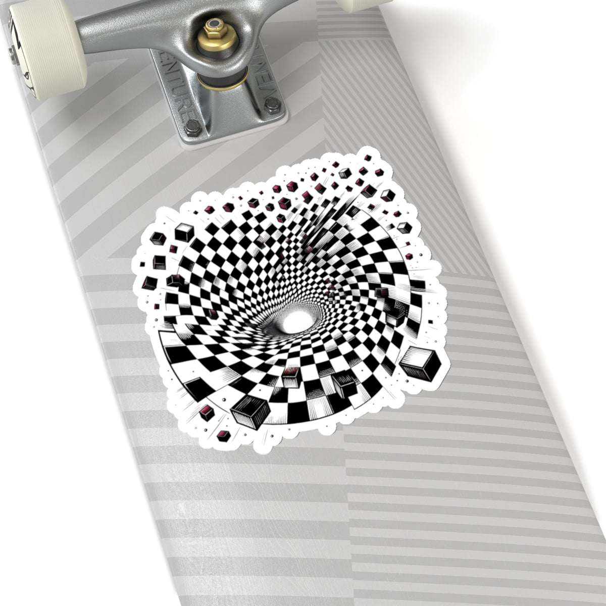 Checkered Vortex Illusion Sticker